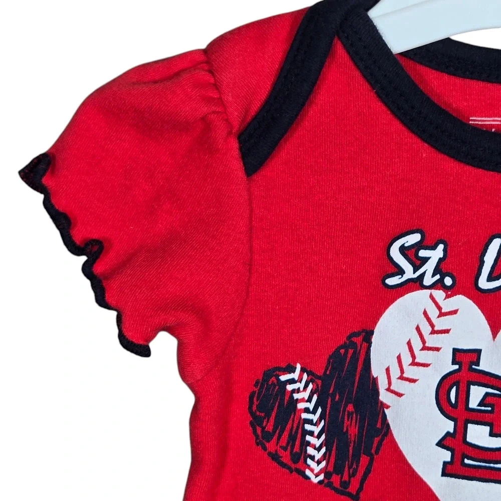 St Louis Cardinals Bodysuit Baby 0-3 Months‎ One Piece Hearts Baseball Gift